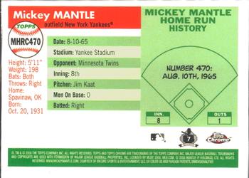 2008 Topps Chrome - Mickey Mantle Home Run History #MHRC470 Mickey Mantle Back