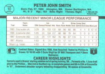 1988 Donruss The Rookies #10 Pete Smith Back