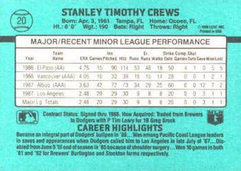 1988 Donruss The Rookies #20 Tim Crews Back