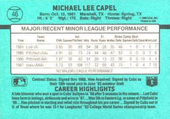 1988 Donruss The Rookies #46 Mike Capel Back