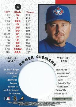 1998 Pinnacle Mint Collection #5 Roger Clemens Back