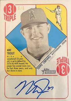 2015 Topps Heritage '51 - Autographs Black Back #H51A-MT Mike Trout Front