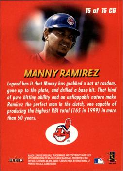 2000 Fleer Gamers - Change the Game #15CG Manny Ramirez  Back