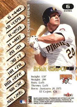 2000 Fleer Gamers - Extra #6 Brian Giles  Back