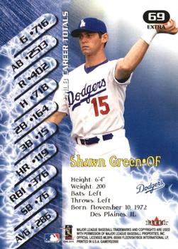 2000 Fleer Gamers - Extra #69 Shawn Green  Back