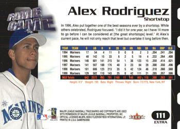 2000 Fleer Gamers - Extra #111 Alex Rodriguez Back