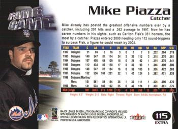 2000 Fleer Gamers - Extra #115 Mike Piazza Back