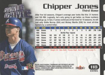 2000 Fleer Gamers - Extra #118 Chipper Jones Back