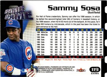 2000 Fleer Gamers - Extra #119 Sammy Sosa Back