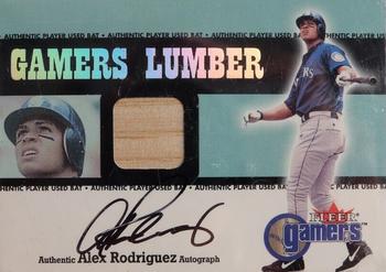 2000 Fleer Gamers - Signed Gamers Lumber #NNO Alex Rodriguez  Front
