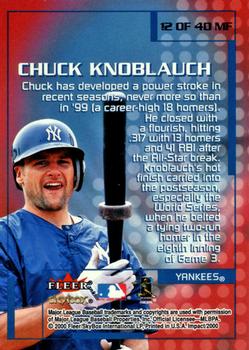 2000 Fleer Impact - Mighty Fine in '99 #12MF Chuck Knoblauch Back