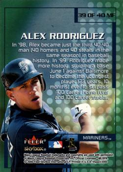 2000 Fleer Impact - Mighty Fine in '99 #39MF Alex Rodriguez Back