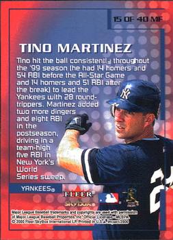 2000 Fleer Impact - Mighty Fine in '99 #15MF Tino Martinez Back