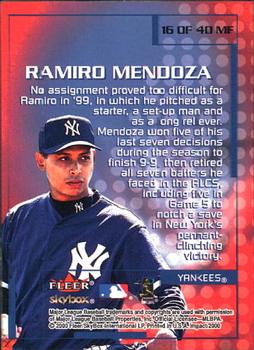 2000 Fleer Impact - Mighty Fine in '99 #16MF Ramiro Mendoza Back