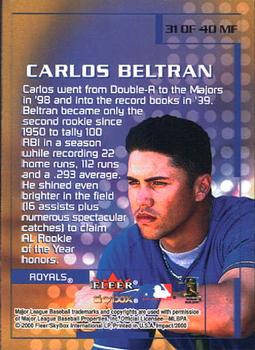 2000 Fleer Impact - Mighty Fine in '99 #31MF Carlos Beltran Back