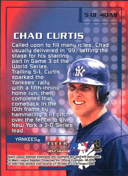 2000 Fleer Impact - Mighty Fine in '99 #5MF Chad Curtis Back