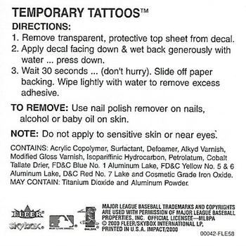 2000 Fleer Impact - Tattoos #NNO Tampa Bay Devil Rays  Back