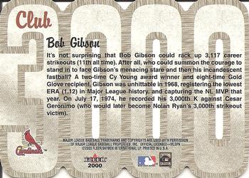 2000 Fleer Mystique - Club 3000: Bob Gibson / Cal Ripken Jr. / Dave Winfield #NNO Bob Gibson Back