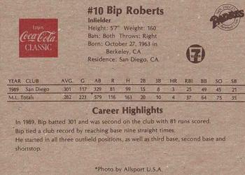 1990 Coca-Cola San Diego Padres #NNO Bip Roberts Back