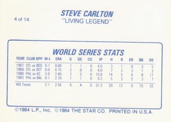 1987 Star Steve Carlton #4 Steve Carlton Back