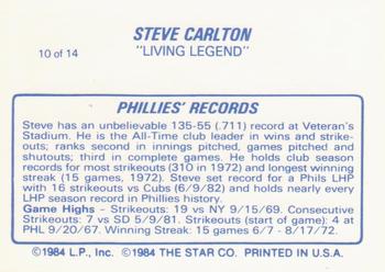 1987 Star Steve Carlton #10 Steve Carlton Back