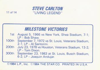 1987 Star Steve Carlton #11 Steve Carlton Back