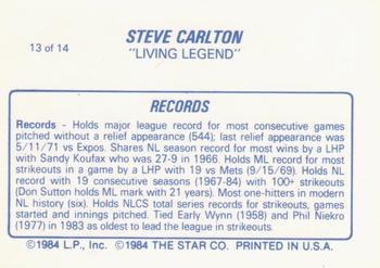 1987 Star Steve Carlton #13 Steve Carlton Back