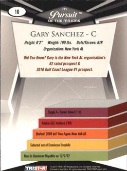 2011 TriStar Pursuit #10 Gary Sanchez Back