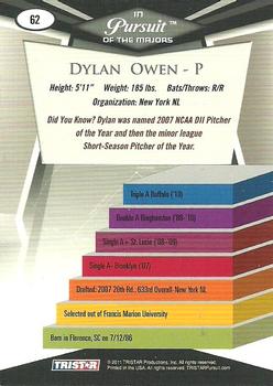 2011 TriStar Pursuit #62 Dylan Owen Back