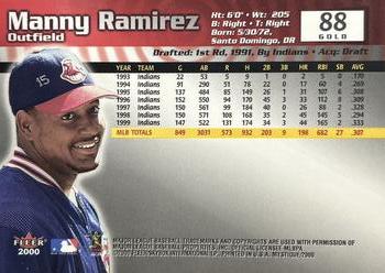 2000 Fleer Mystique - Gold #88 Manny Ramirez  Back