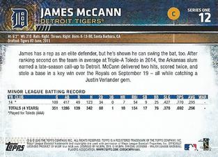 2015 Topps Mini #12 James McCann Back
