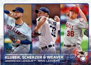 2015 Topps Mini #214 American League Wins Leaders Front