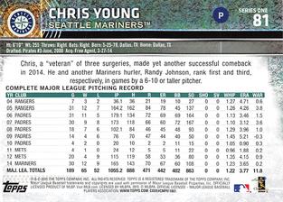 2015 Topps Mini #81 Chris Young Back