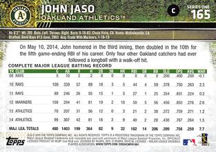 2015 Topps Mini #165 John Jaso Back