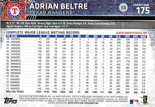 2015 Topps Mini #175 Adrian Beltre Back