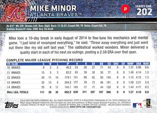 2015 Topps Mini #202 Mike Minor Back