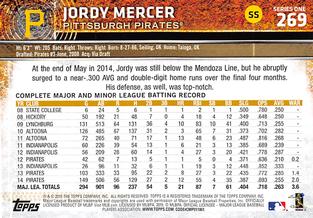 2015 Topps Mini #269 Jordy Mercer Back