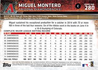 2015 Topps Mini #280 Miguel Montero Back