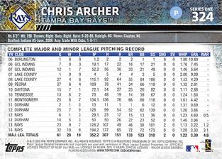 2015 Topps Mini #324 Chris Archer Back