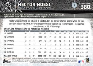 2015 Topps Mini #380 Hector Noesi Back