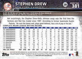 2015 Topps Mini #381 Stephen Drew Back