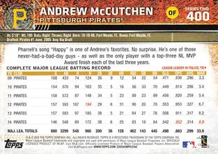 2015 Topps Mini #400 Andrew McCutchen Back
