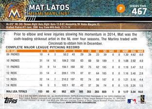 2015 Topps Mini #467 Mat Latos Back