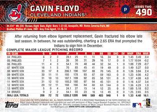 2015 Topps Mini #490 Gavin Floyd Back