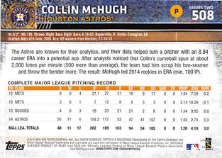 2015 Topps Mini #508 Collin McHugh Back