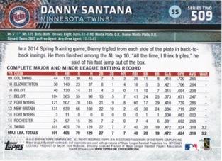 2015 Topps Mini #509 Danny Santana Back