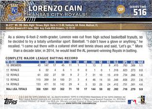 2015 Topps Mini #516 Lorenzo Cain Back