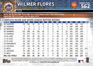 2015 Topps Mini #562 Wilmer Flores Back