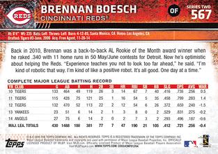 2015 Topps Mini #567 Brennan Boesch Back