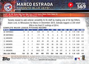 2015 Topps Mini #569 Marco Estrada Back